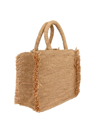 Colette Raffia Fringes Brown Bag