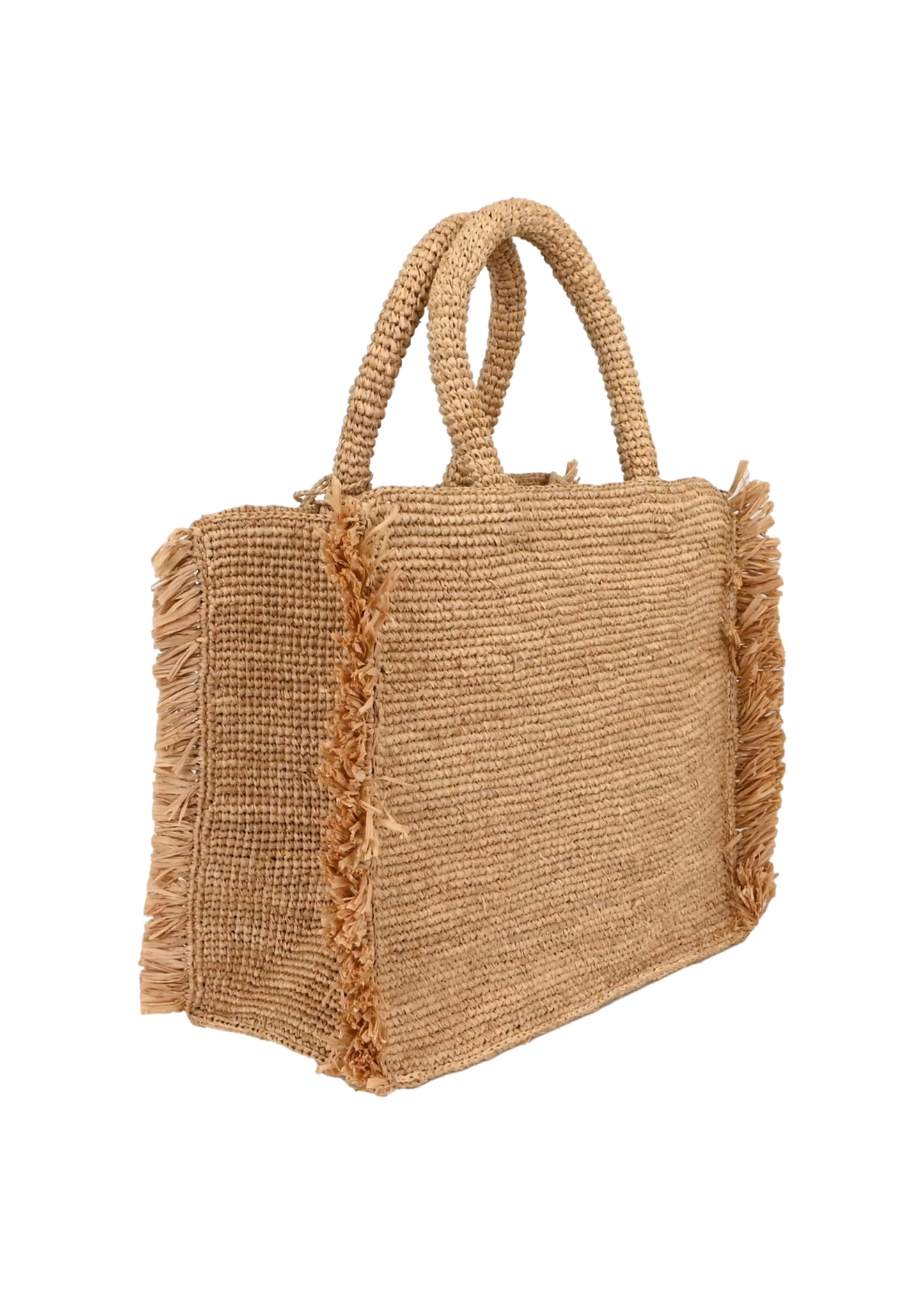 Load image into Gallery viewer, Colette Raffia Fringes Brown Bag
