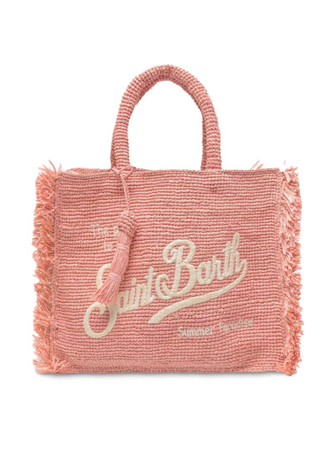 Colette Raffia Fringes Pink Bag