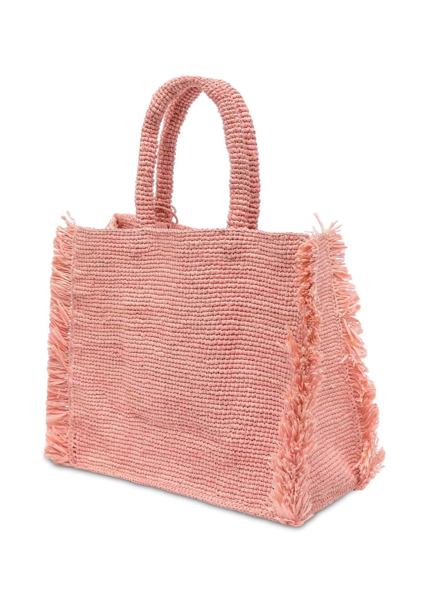 Load image into Gallery viewer, Colette Raffia Fringes Pink Bag
