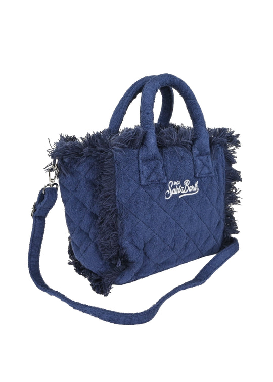 Load image into Gallery viewer, Colette Sponge Quilted Terry Navy Blue Bag
