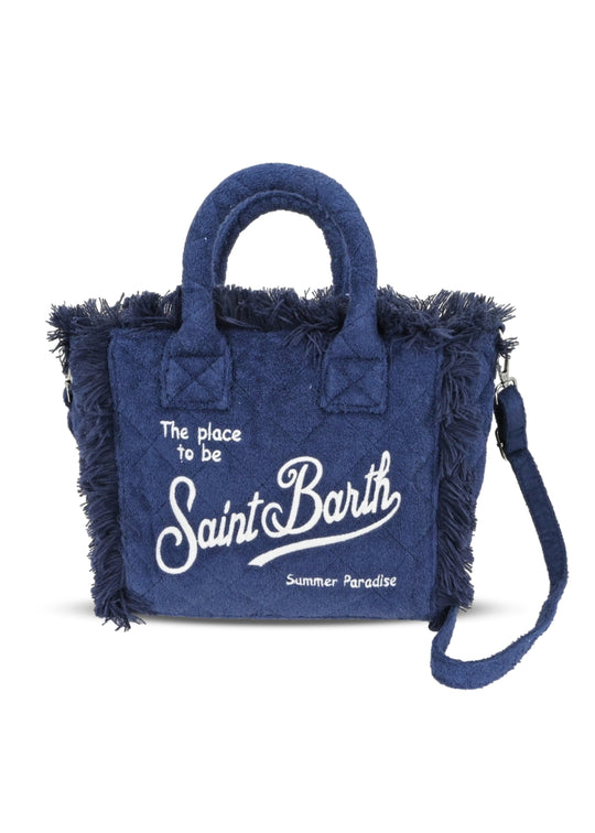 Load image into Gallery viewer, Colette Sponge Quilted Terry Navy Blue Bag
