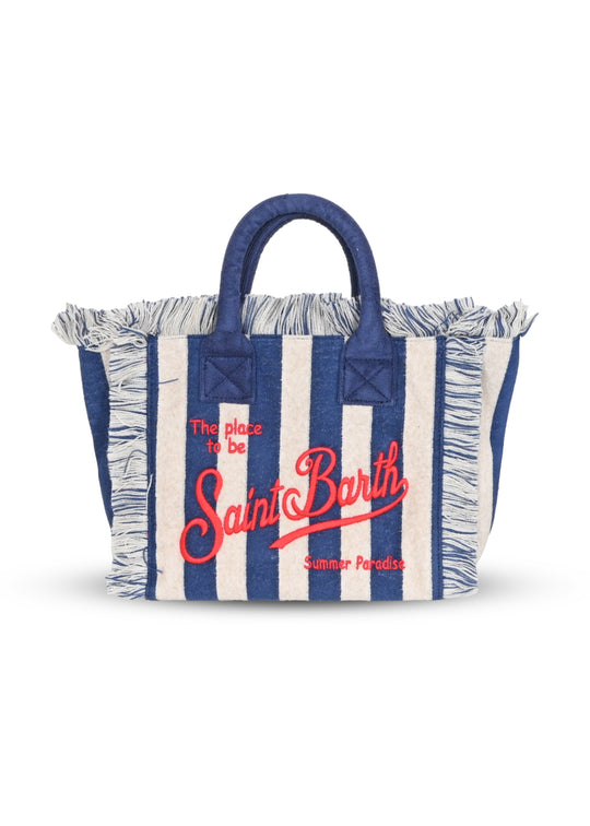 Load image into Gallery viewer, Colette Sponge Terry Stripes Bag V6141 Embroidery
