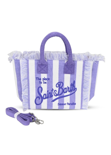 Colette Sponge Terry Stripes White & Purple Bag