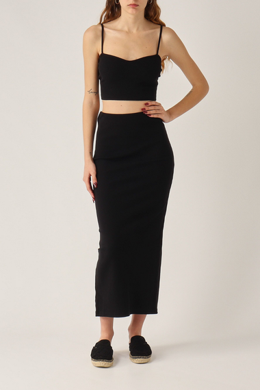 Deborah Top in Rib Black