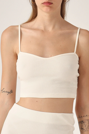 Deborah Top in Rib Cream