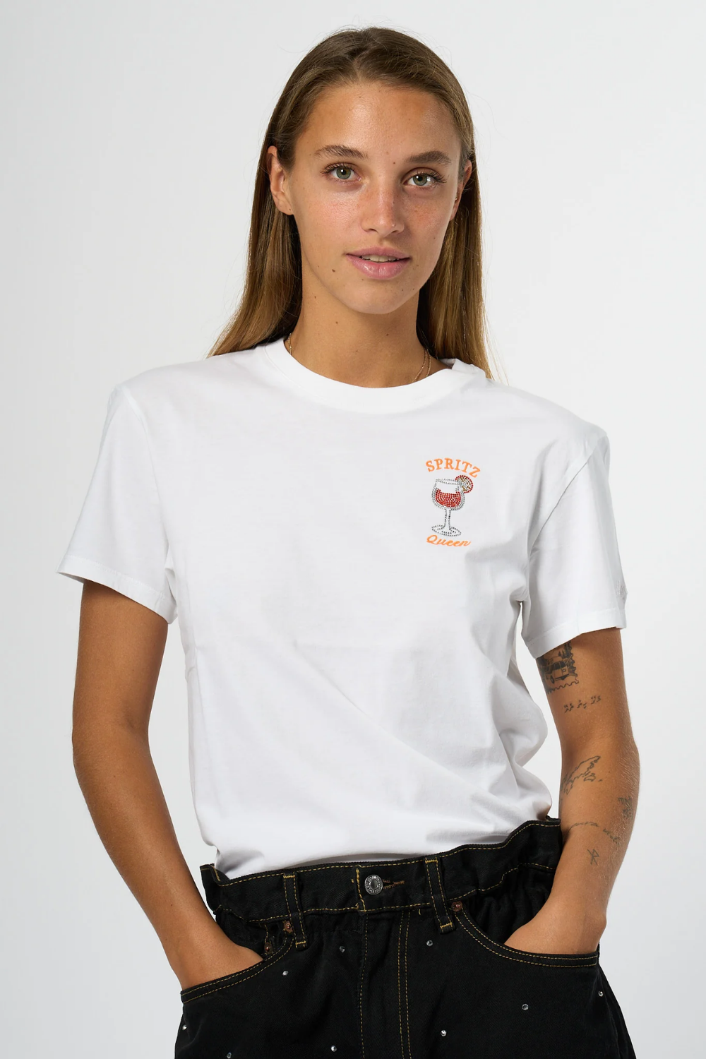 Emilie Crew Neck T-Shirt Spritz Queen