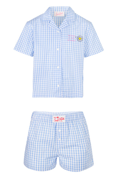 Girl Cotton Vichy Bowliing Set
