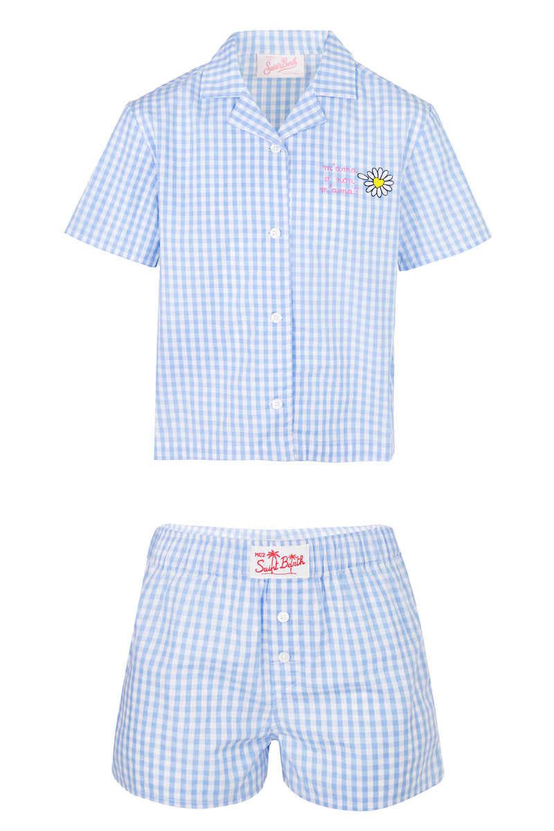 Girl Cotton Vichy Bowliing Set