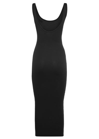 Jennifer Rib Midi Dress Black