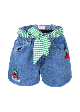 Arizona Girls Denim Shorts Cherry Blue
