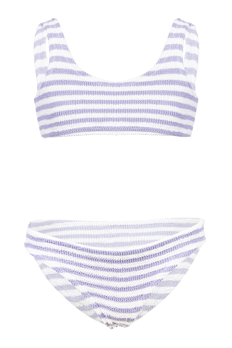 Baker Crinkle Bikini In Lilac Striped