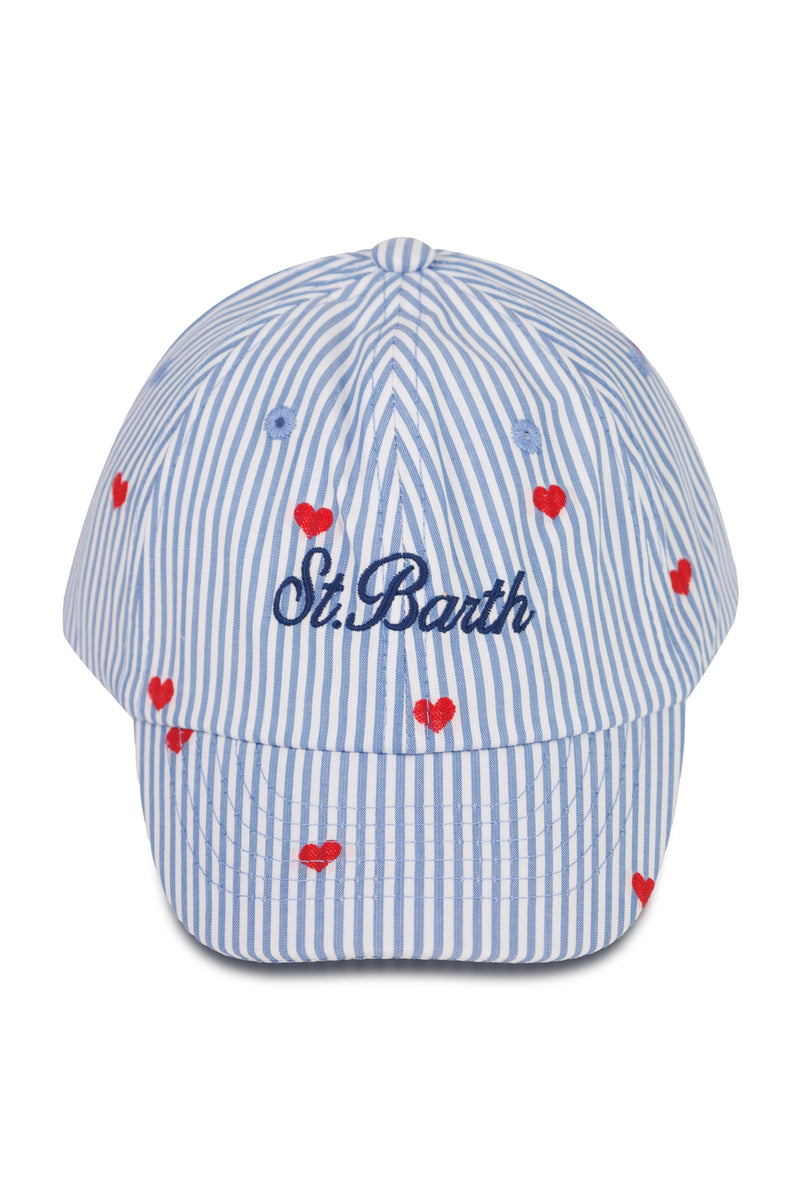 Baseball Stripes Hearts Blue