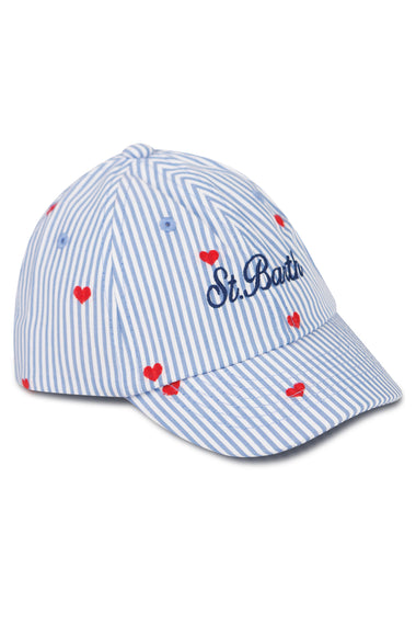 Baseball Stripes Hearts Blue