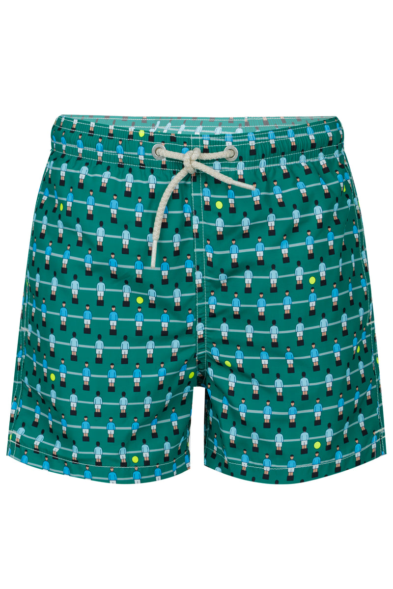 Boy Swim Shorts With Football Game Print