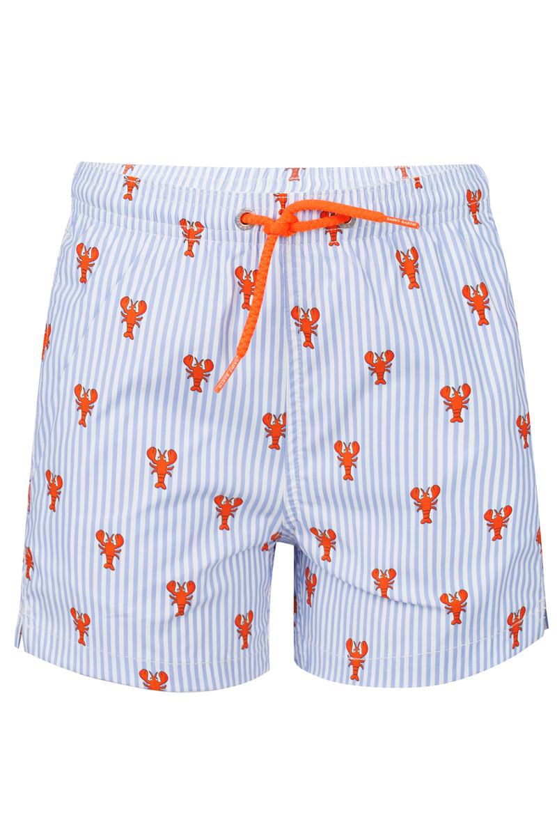 Boy Swim Shorts With Langosta Stripes Print