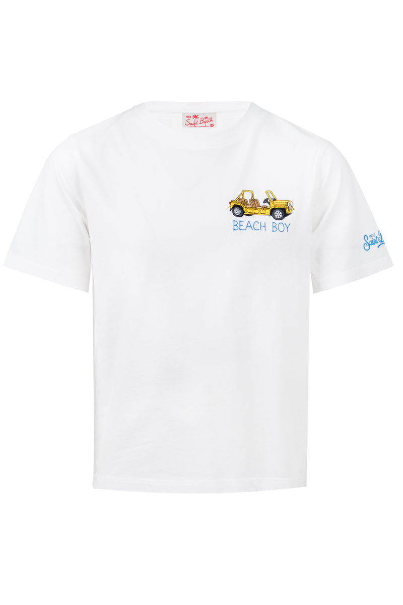 Boys Beach Car Cartoon T-shirt