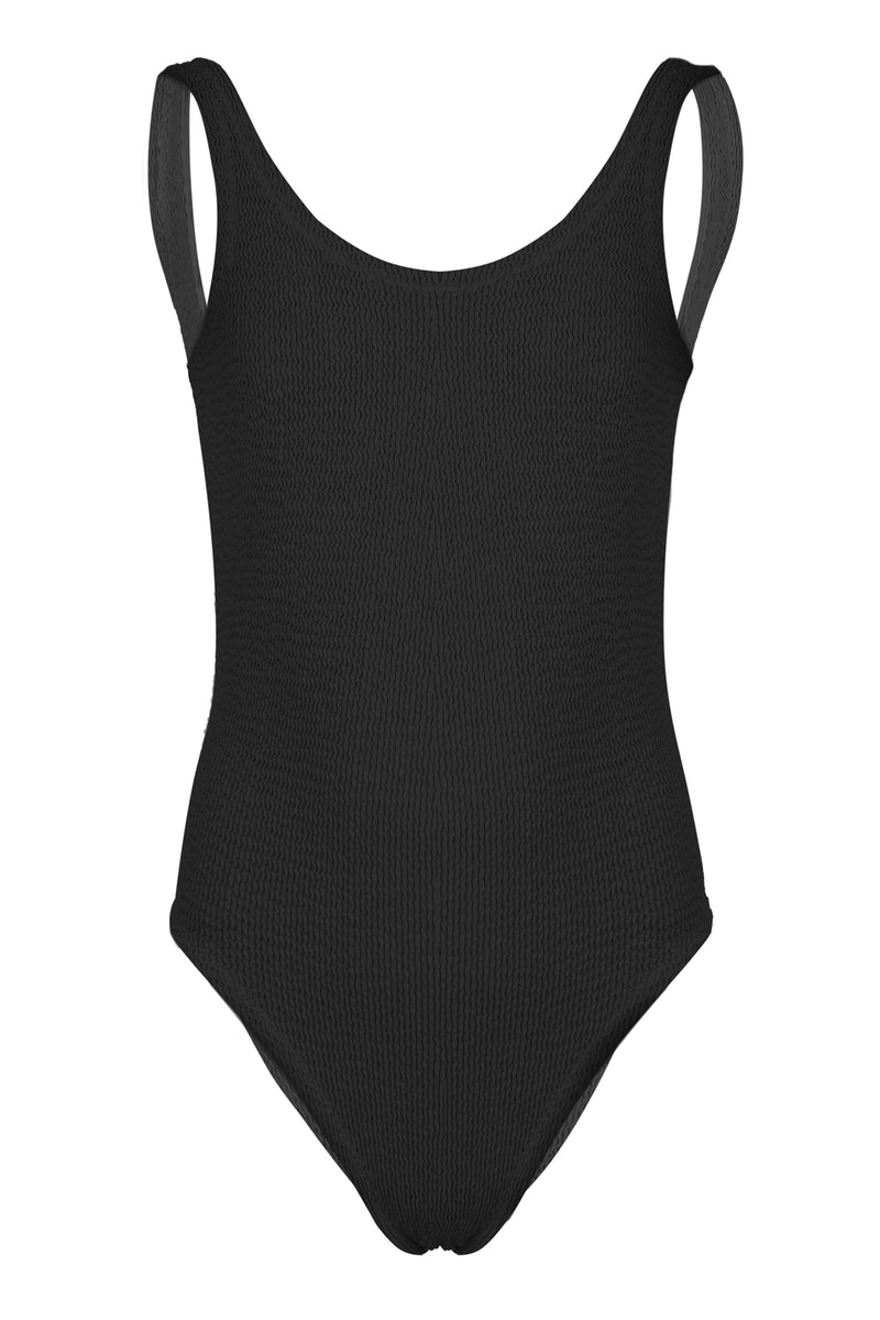 Cara Black Crinkle One-Piece Swimsuit