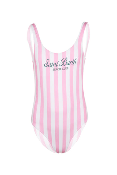 Cara Pink Stripes One Piece Swimsuit