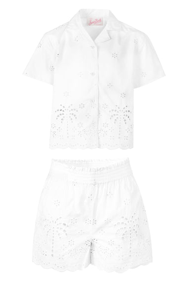 Everlee Jr Sangallo Palms Embroidery White Set