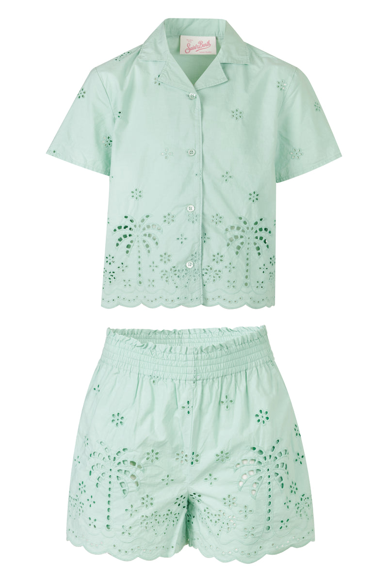 Everlee Jr Sangallo Palms Embroidery Green Set