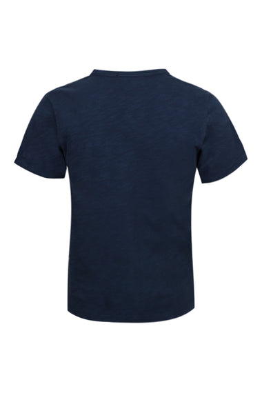 Flamed Cotton T-shirt Navy Blue