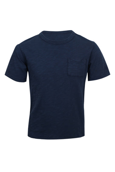 Flamed Cotton T-shirt Navy Blue