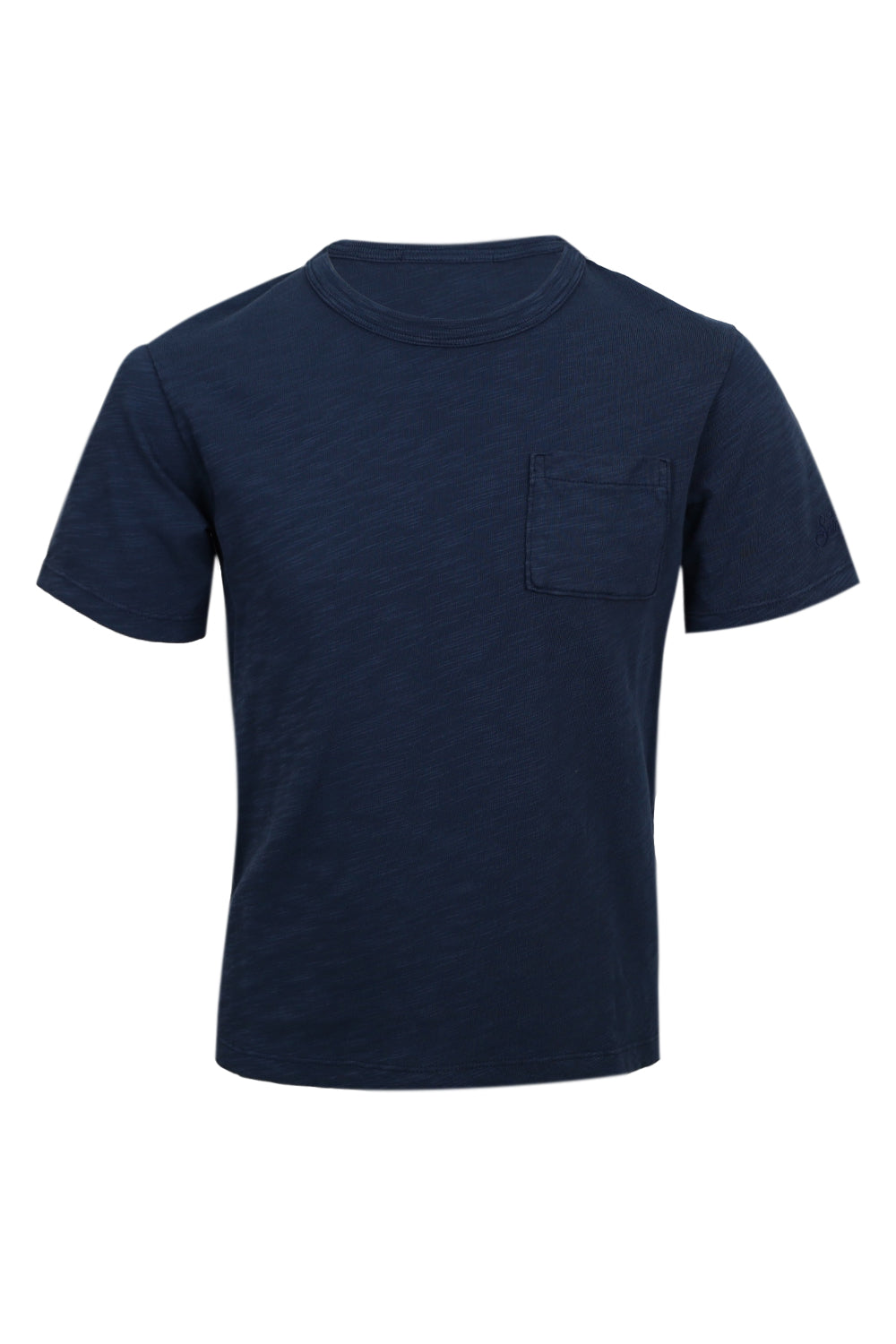 Load image into Gallery viewer, Flamed Cotton T-shirt Navy Blue
