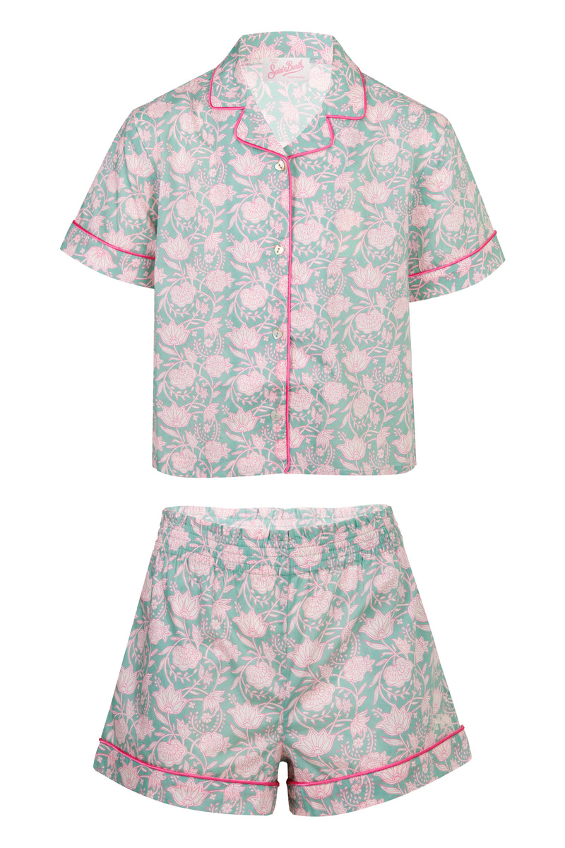 Girls Sammy Jr Cotton Flowers Pipping Set