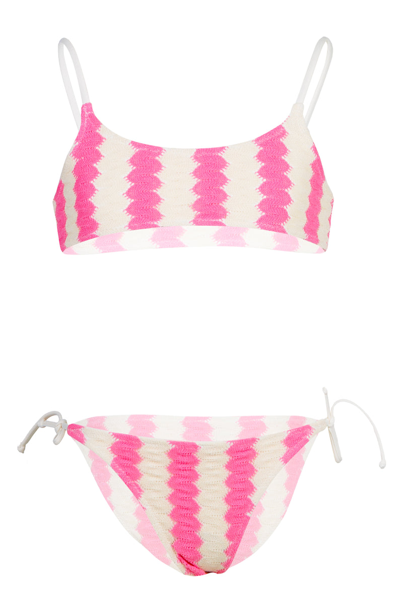 Jaiden Bralette Bikini Pink Stripes