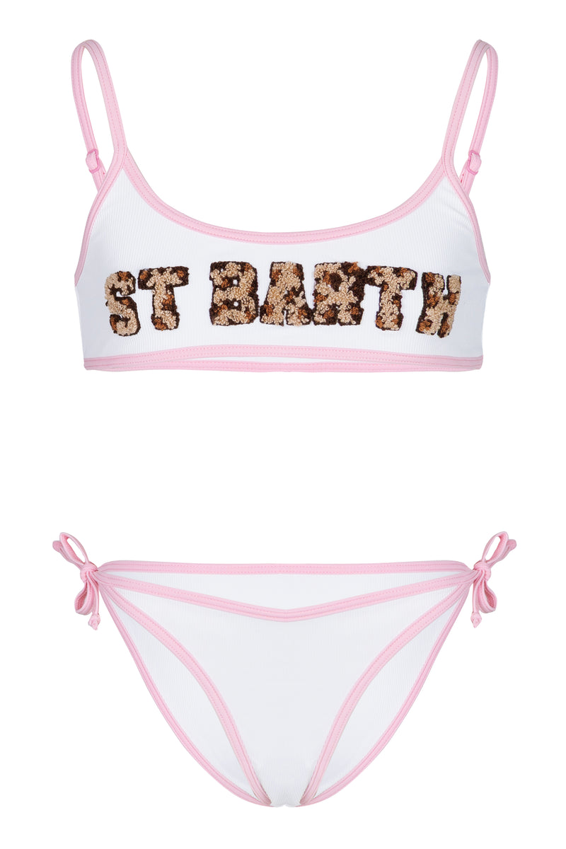 Jaiden White Animalier Print Bralette Bikini