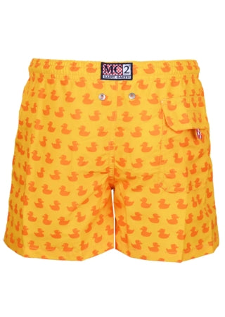 Load image into Gallery viewer, Jean Lighting Ducky Mono Yellow/Orange Boys Swimshorts
