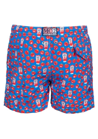 Load image into Gallery viewer, Jean Lighting Gnam Ketchup Blue/Red Swimshorts
