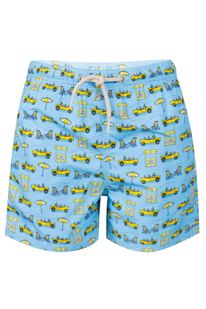 Jean Lighting Lightweight Fabric Swim Shorts With Porsche Print