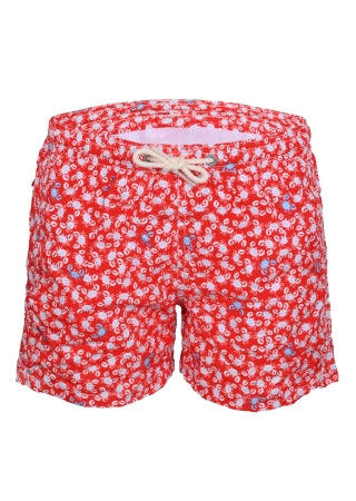 Load image into Gallery viewer, Jean Lighting Pincers Crab Red Boys Swimshorts
