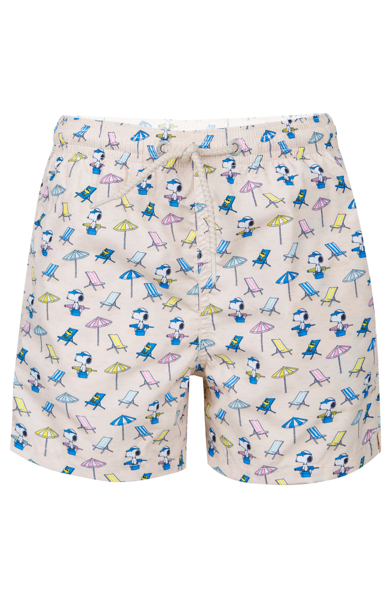 Jean Lighting Swim Shorts With Snoopy Print