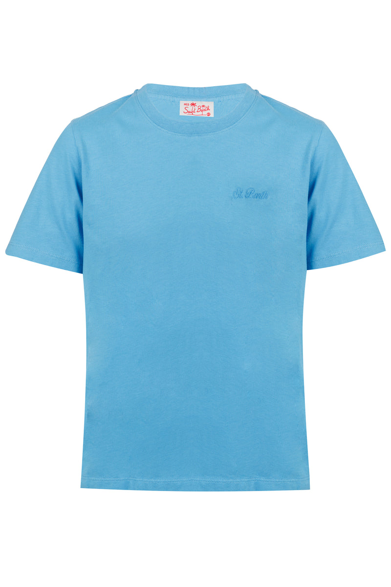 Light Blue Dover Jr t-shirt With Embroidered Logo
