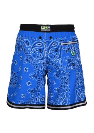 Load image into Gallery viewer, Malibu JR Bandanna Blue Boys Swimshorts
