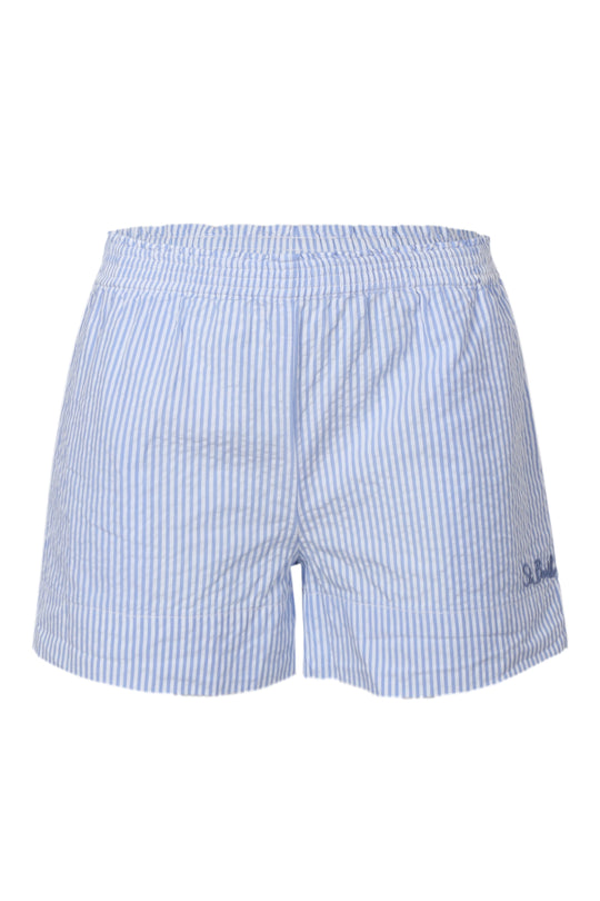 Meave Jr Seersucker Stripes Blue Girl Pullup Short
