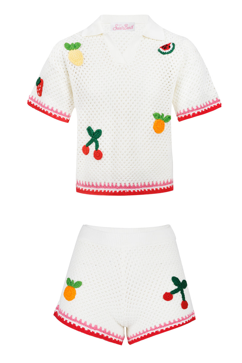 Pixie and Yvette Cotton Blend Knit Set White