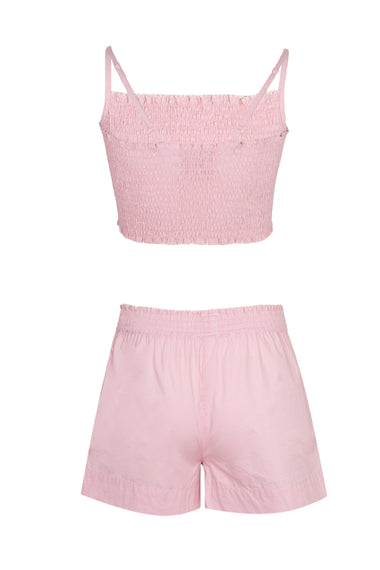Popeline Pink Top and Short Set