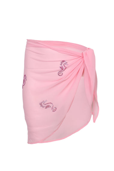 Sery Jr Georgette Sea Horse Strass Girl Short Sarong