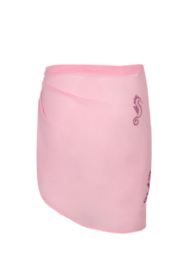 Sery Jr Georgette Sea Horse Strass Girl Short Sarong