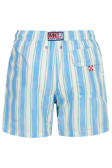 Syros Swim Shorts With Blue Big Stripes