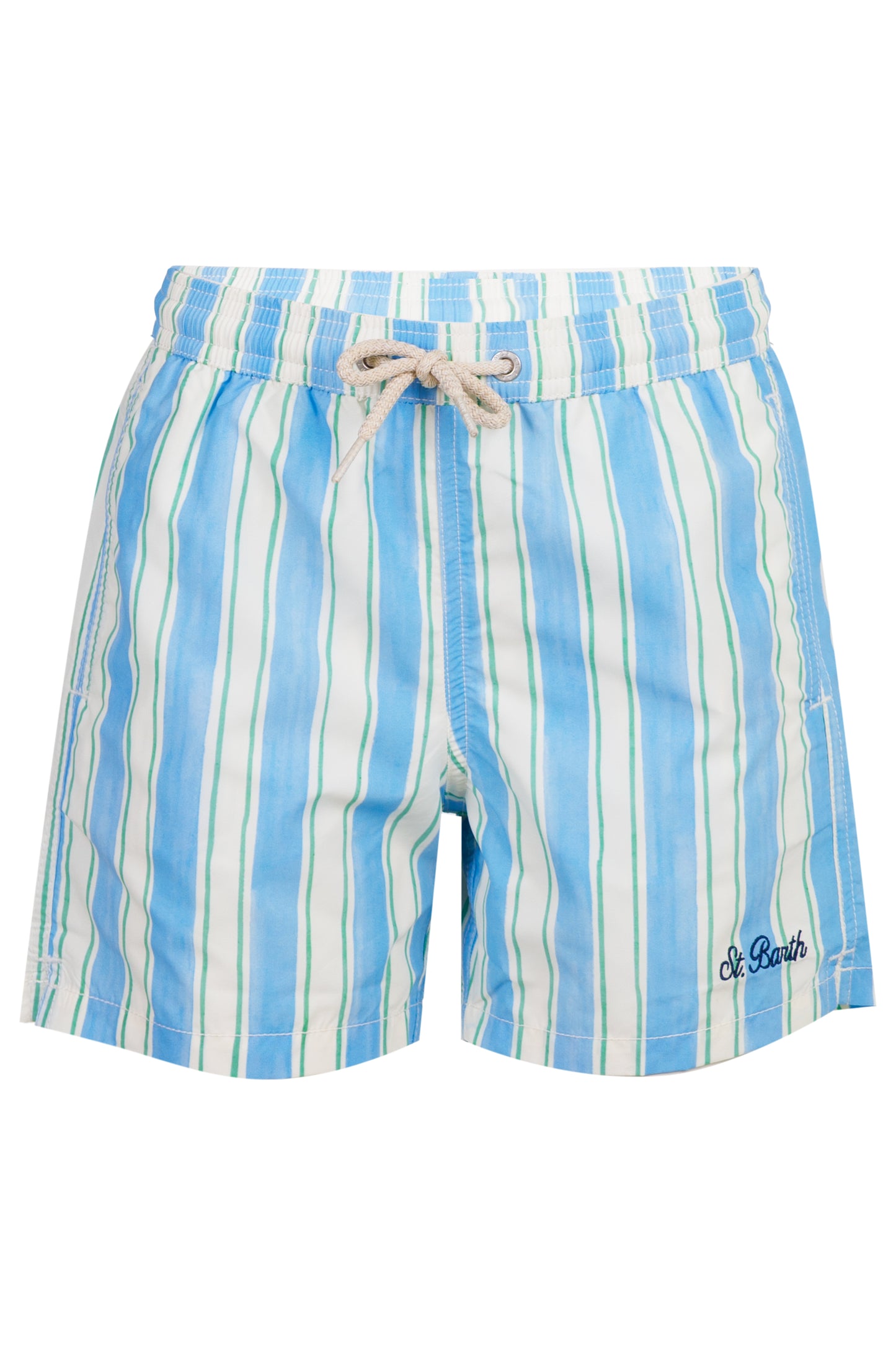 Load image into Gallery viewer, Syros Swim Shorts With Blue Big Stripes
