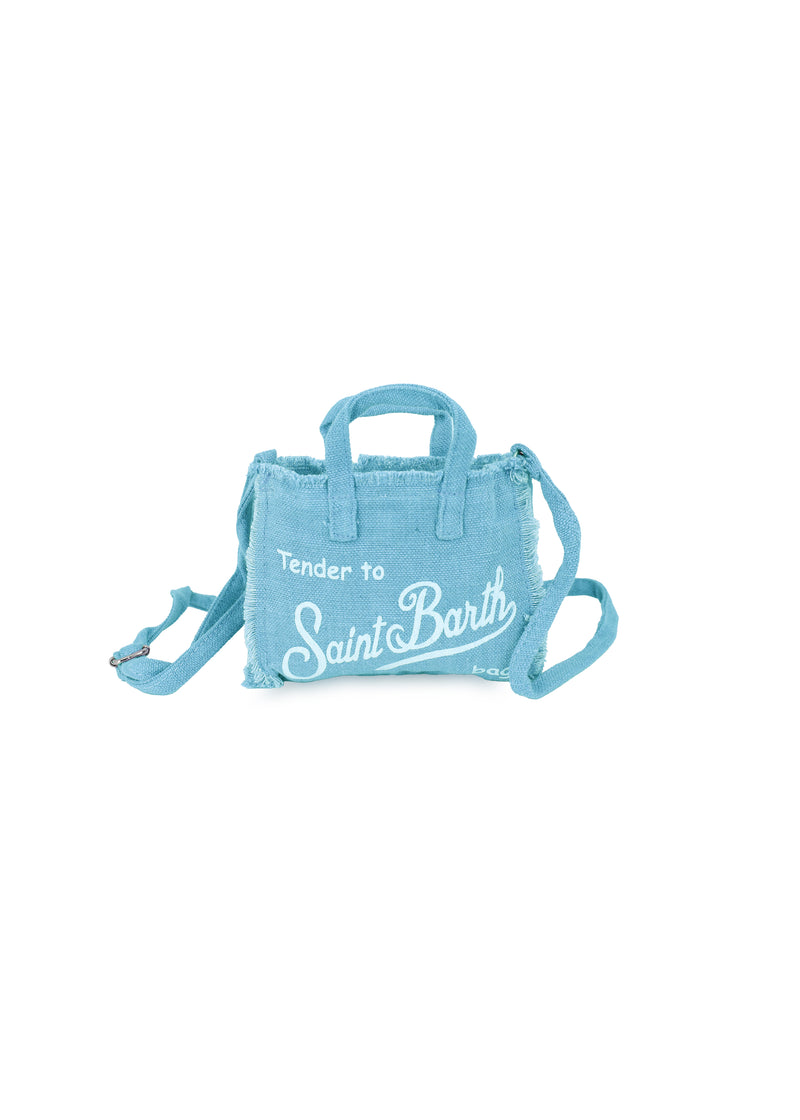 Light Blue Linen Phone Bag