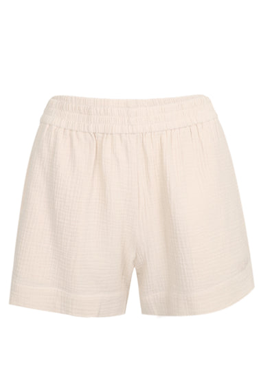 Meave Cotton Muslin Pull Up Short Off White