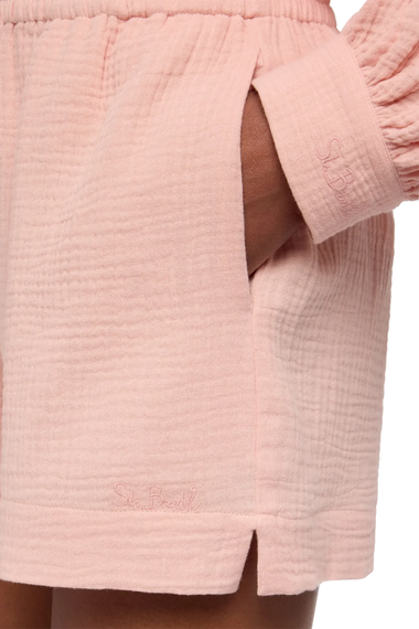 Meave Cotton Muslin Pull Up Short Pink