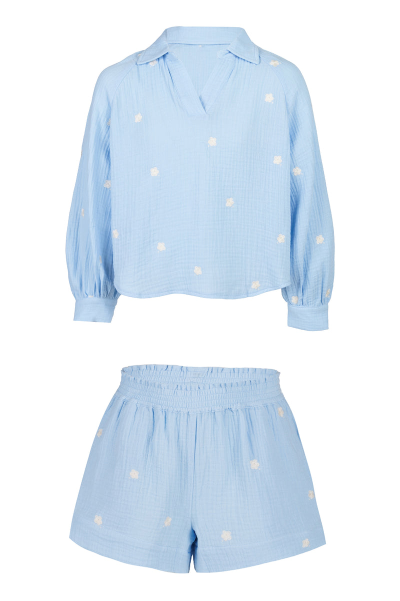 Meave Jr Cotton Muslin Blue Set