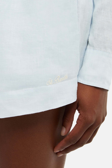 Meave Linen Short Light Blue